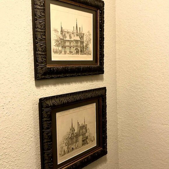 Pr Framed Antique French Architecture Engraved Prints CONSTRUCTION MODERNE 1890s - Picture 9 of 11